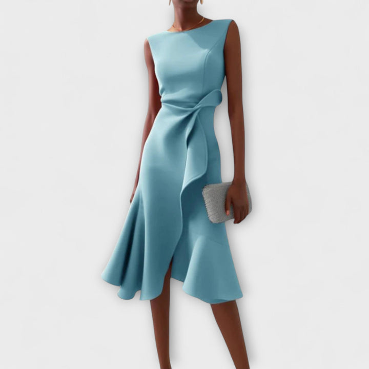 Chic Elegant Midi Wedding Guest Dress