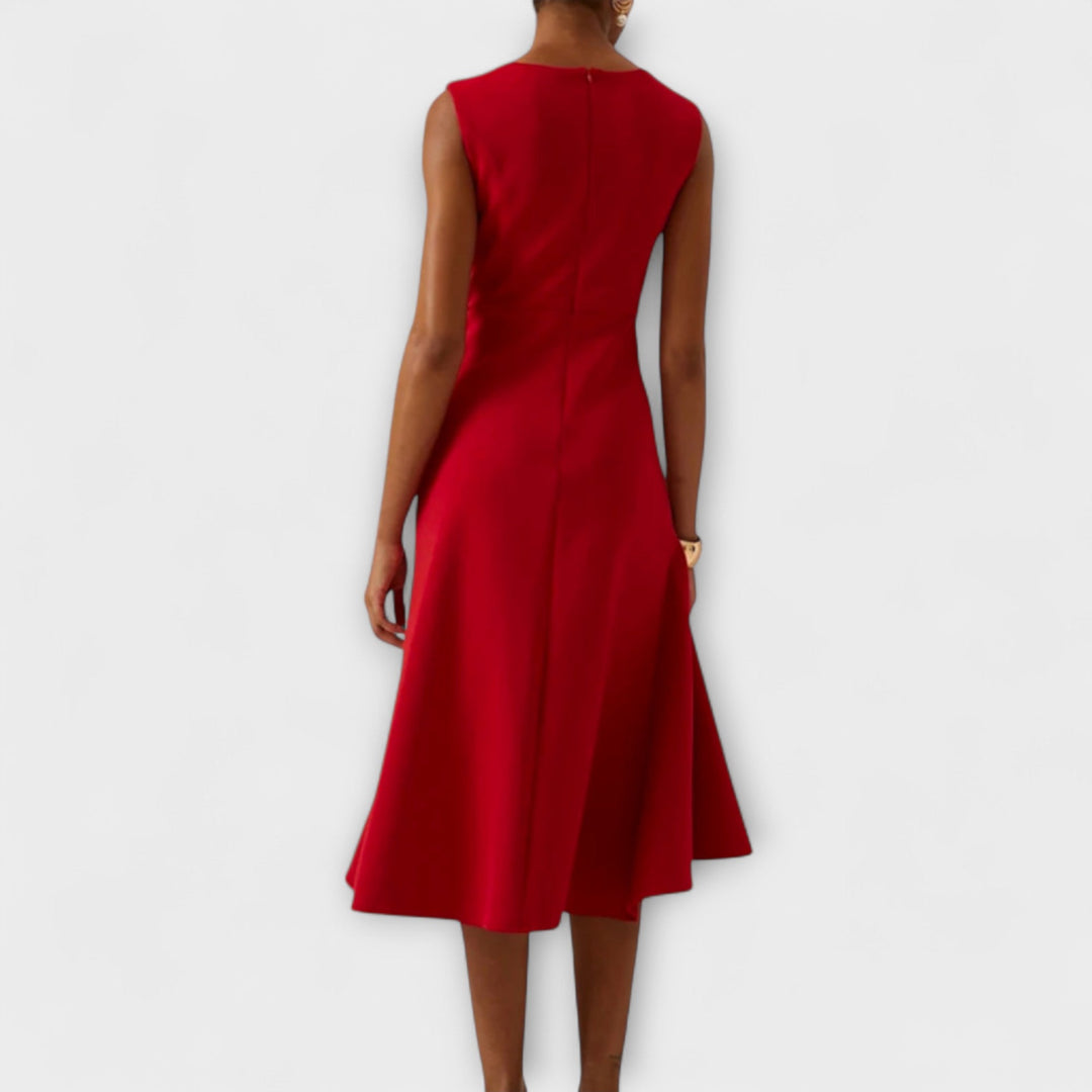 Chic Elegant Midi Wedding Guest Dress