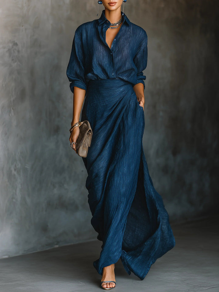 Elegant Shirt and Long Skirt Set