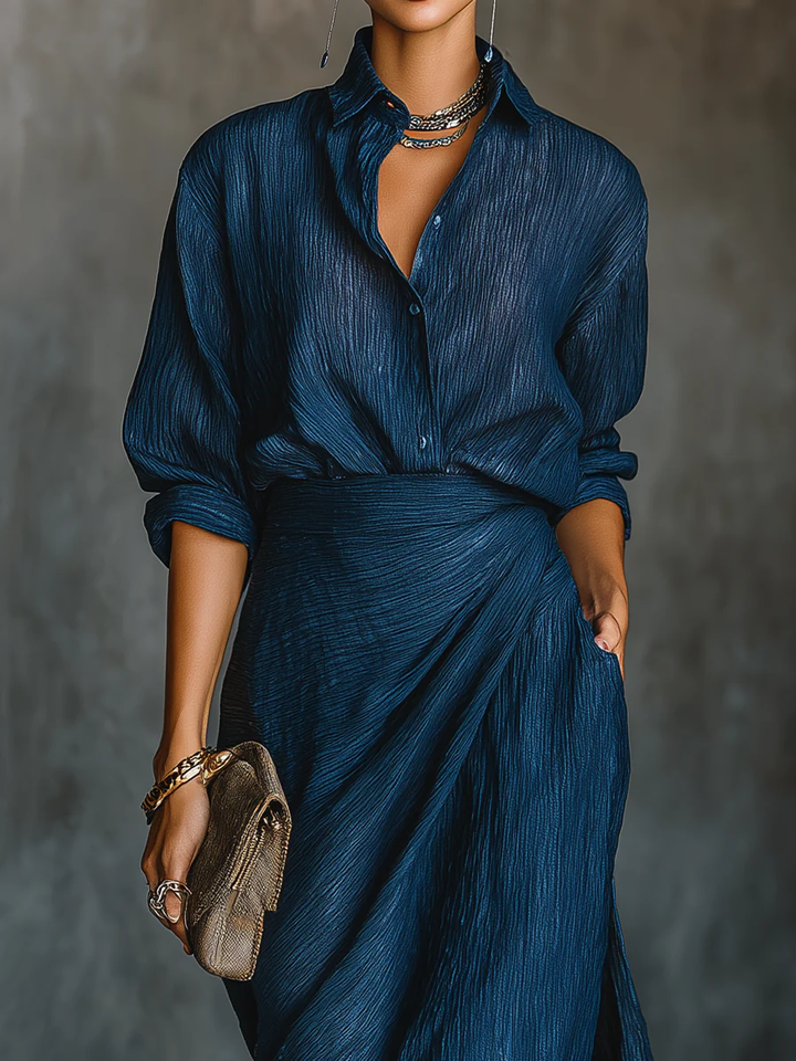 Elegant Shirt and Long Skirt Set