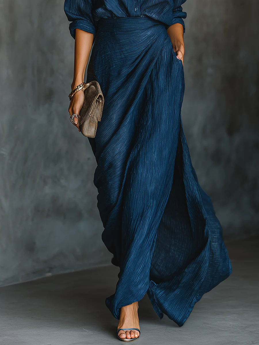 Elegant Shirt and Long Skirt Set