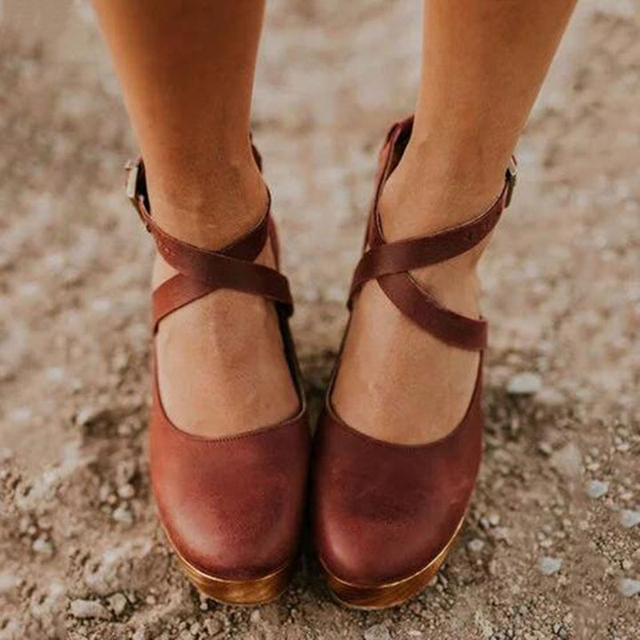 Elegant Wedge Heels with Closed Toe &amp; Ankle Strap