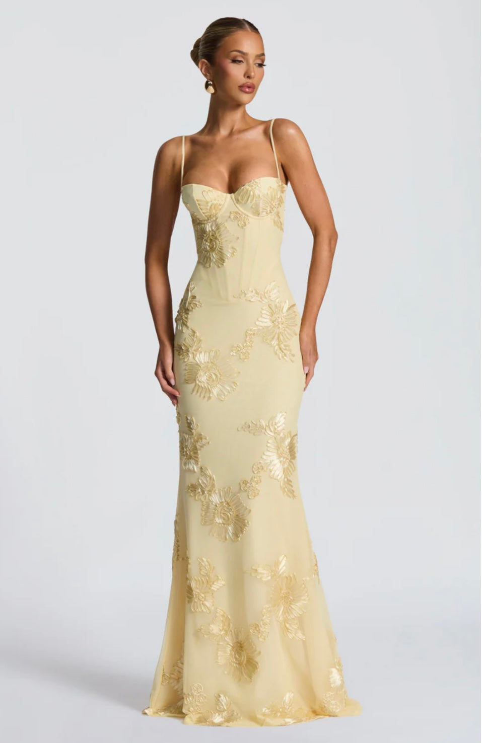 Floral Corset Maxi Dress with Spaghetti Straps