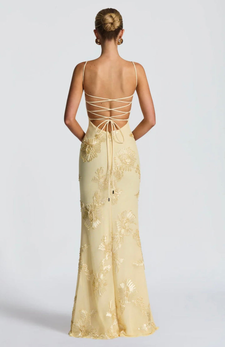 Floral Corset Maxi Dress with Spaghetti Straps