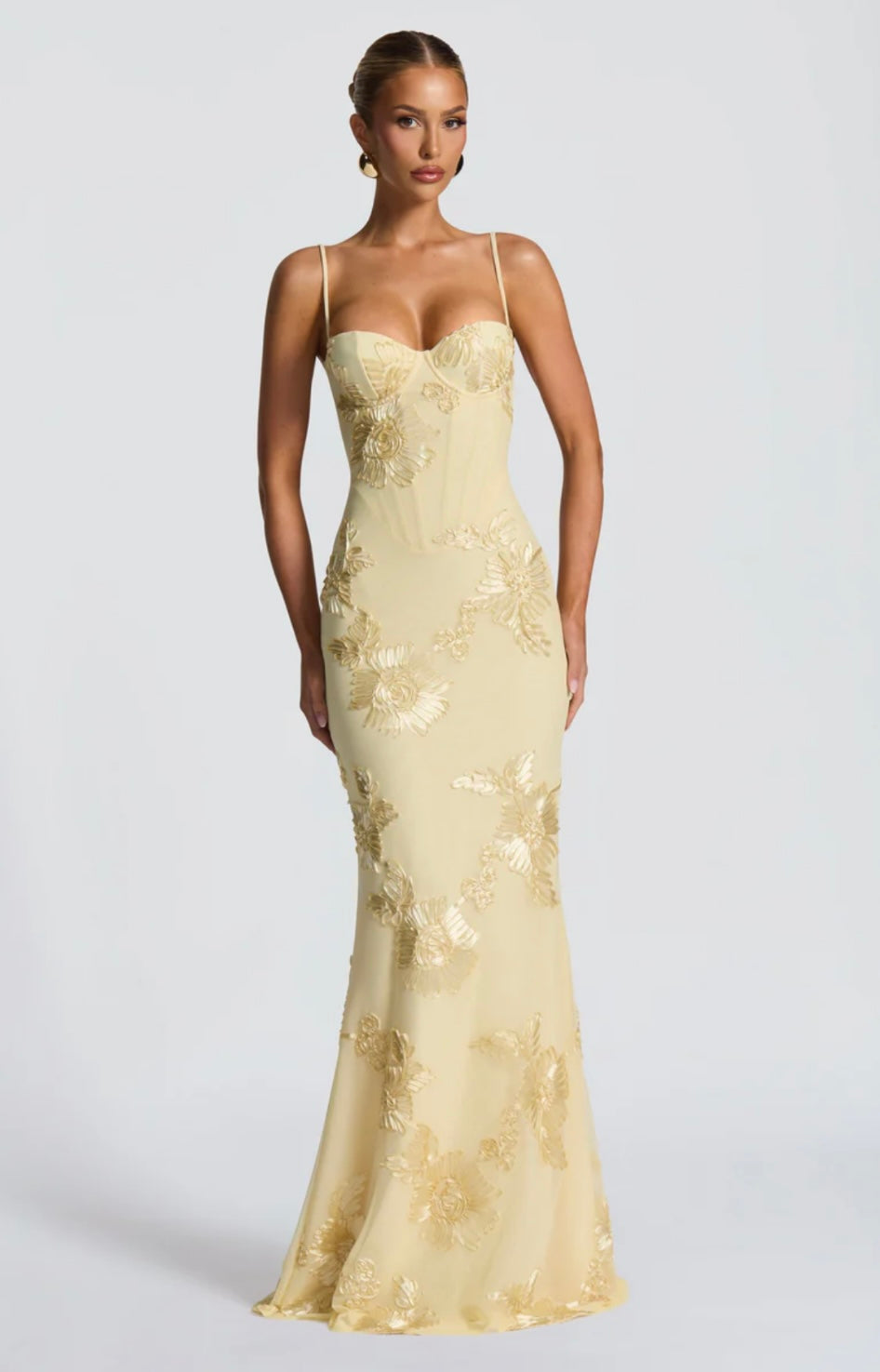 Floral Corset Maxi Dress with Spaghetti Straps
