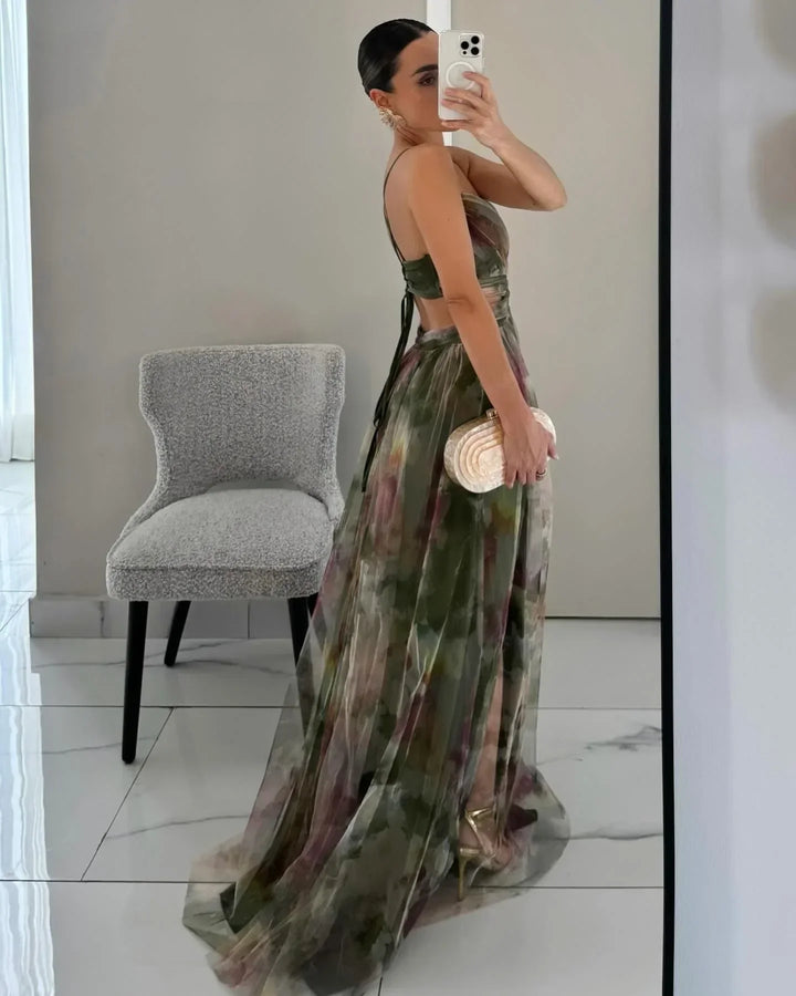 Floral Cut-Out Wedding Guest Dress