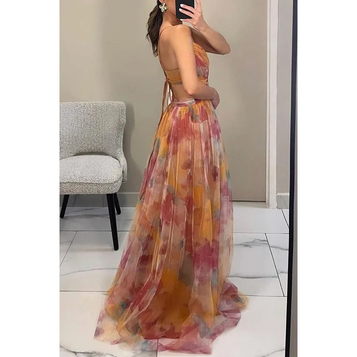 Floral Cut-Out Wedding Guest Dress