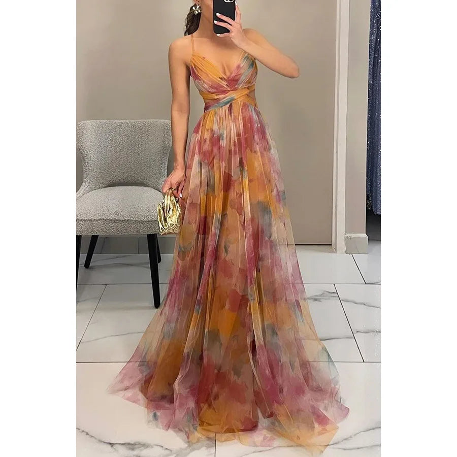 Floral Cut-Out Wedding Guest Dress