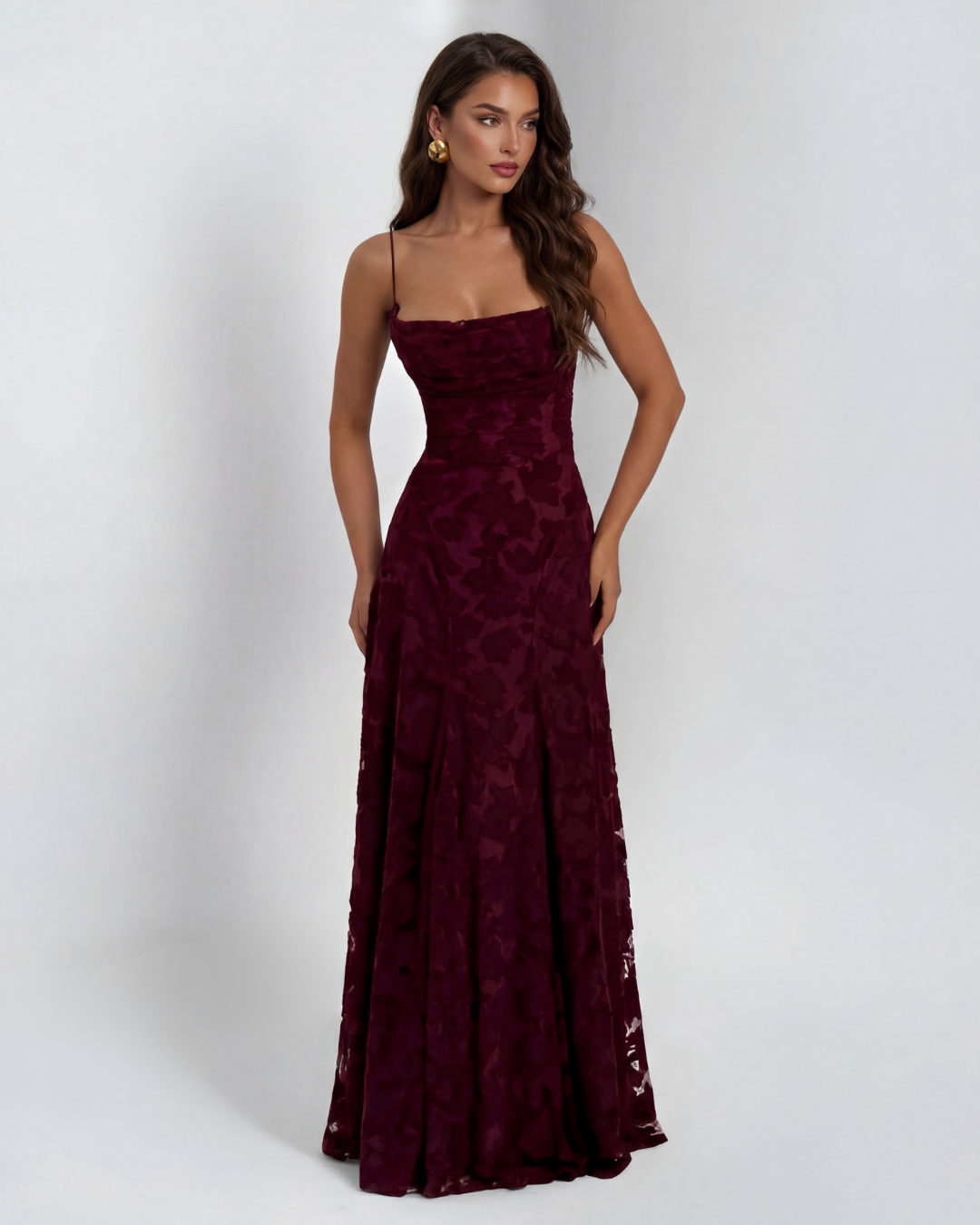 Floral Maxi Wedding Guest Dress with Spaghetti Straps