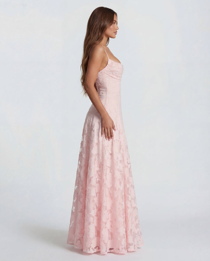 Floral Maxi Wedding Guest Dress with Spaghetti Straps