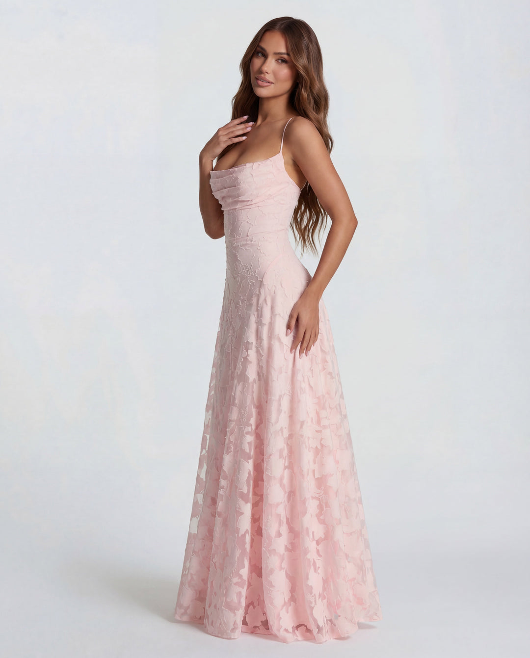 Floral Maxi Wedding Guest Dress with Spaghetti Straps