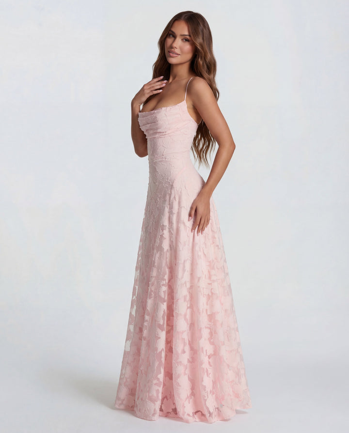 Floral Maxi Wedding Guest Dress with Spaghetti Straps