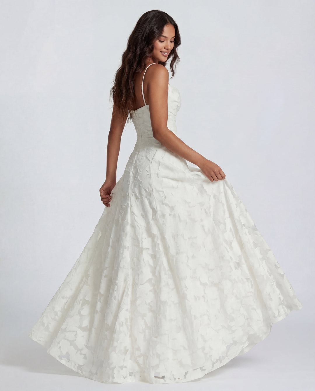Floral Maxi Wedding Guest Dress with Spaghetti Straps