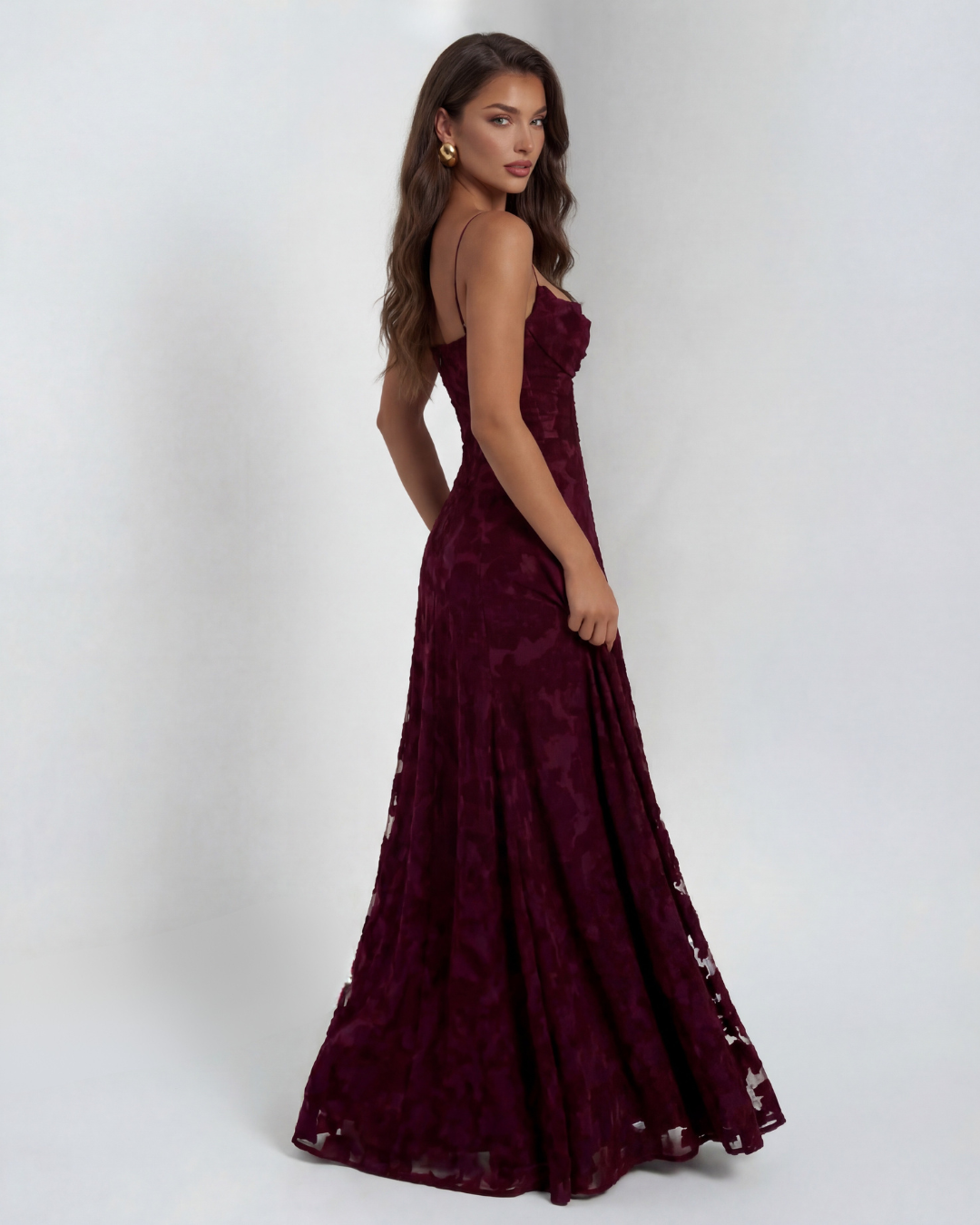 Floral Maxi Wedding Guest Dress with Spaghetti Straps