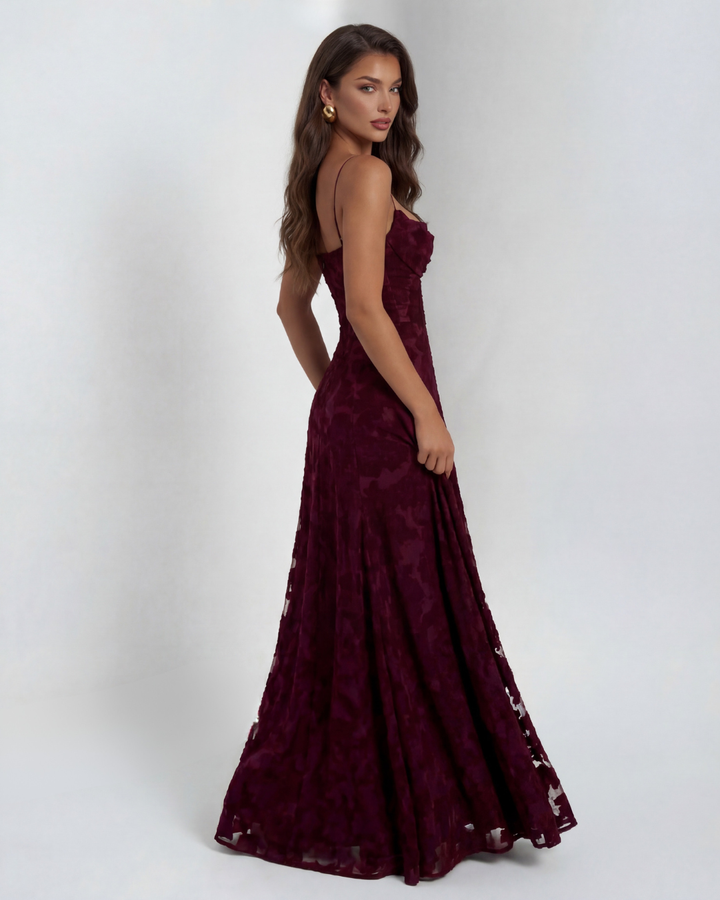 Floral Maxi Wedding Guest Dress with Spaghetti Straps