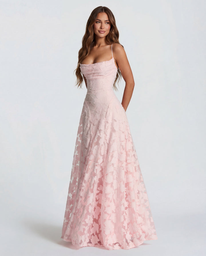 Floral Maxi Wedding Guest Dress with Spaghetti Straps
