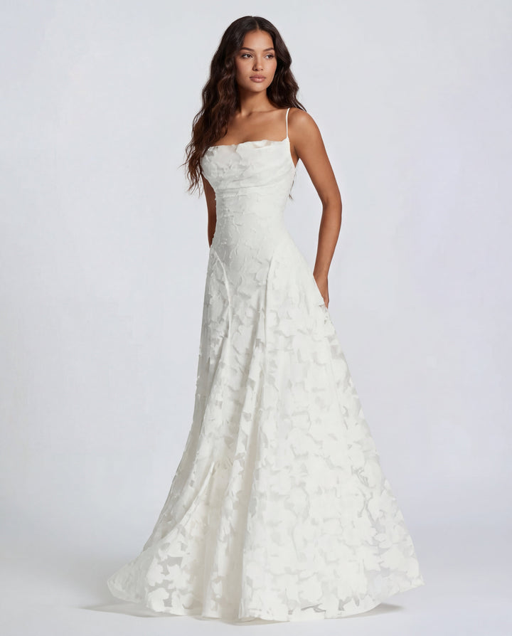 Floral Maxi Wedding Guest Dress with Spaghetti Straps