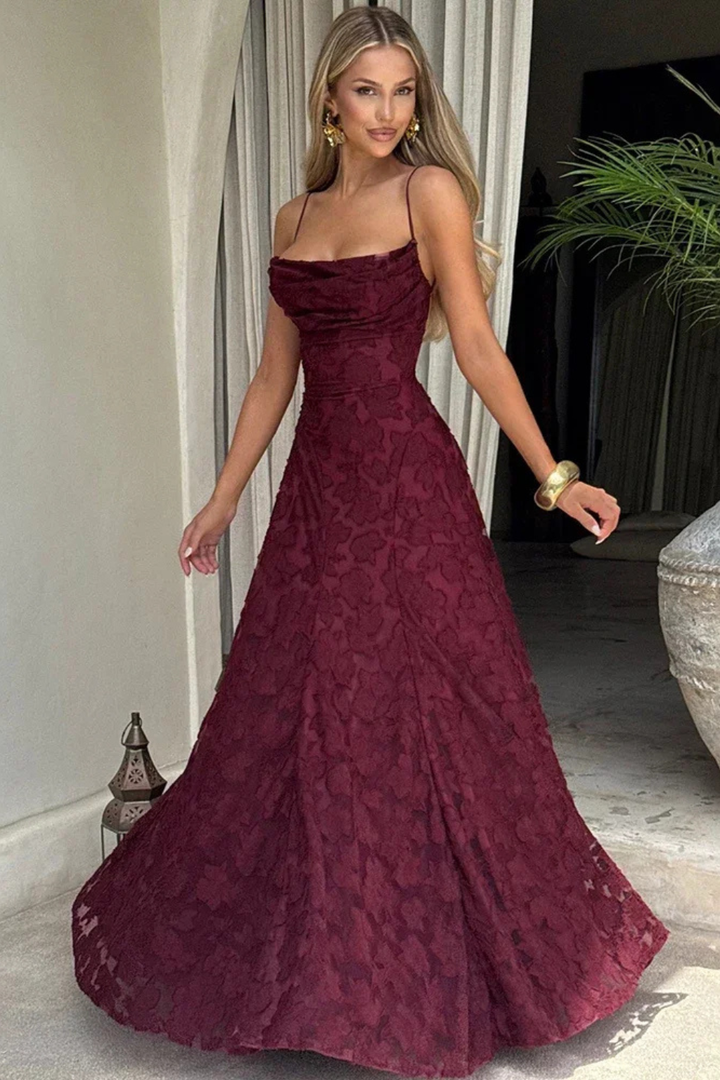 Floral Open-Back Maxi Dress with Spaghetti Straps