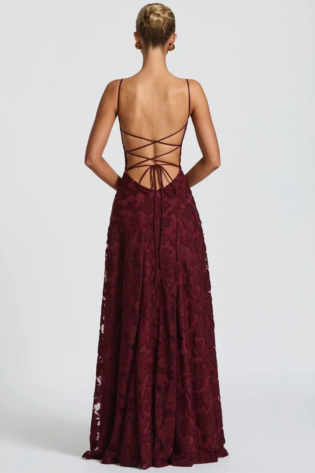 Floral Open-Back Maxi Dress with Spaghetti Straps