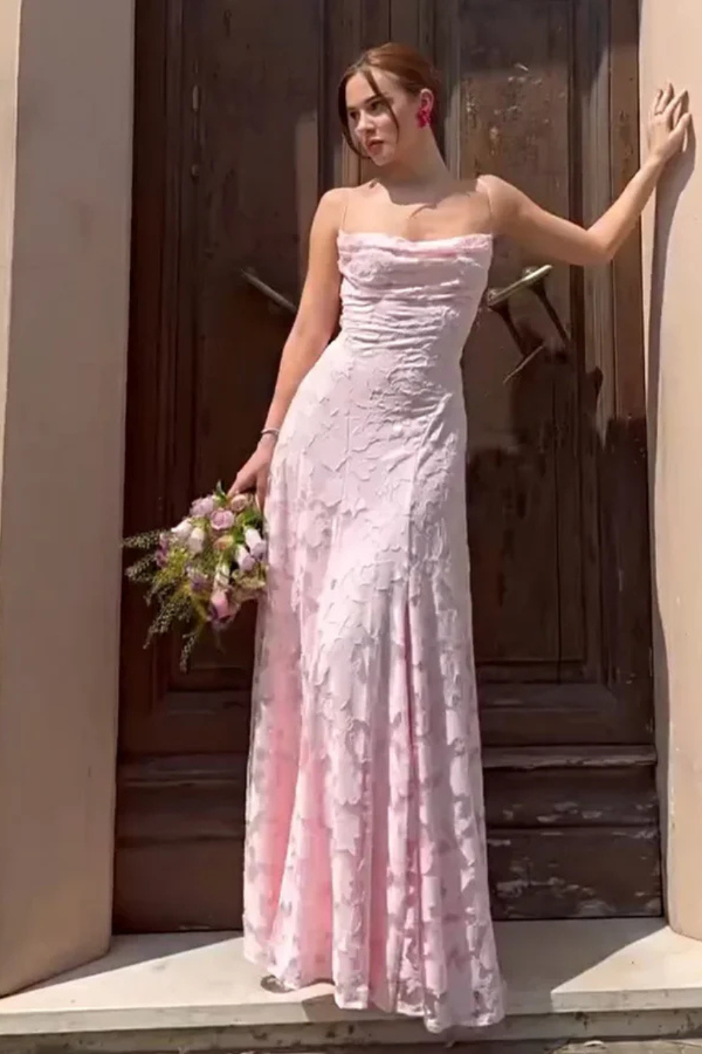Floral Open-Back Maxi Dress with Spaghetti Straps