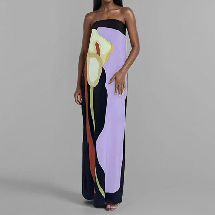 Geometric Maxi Dress with Spaghetti Straps