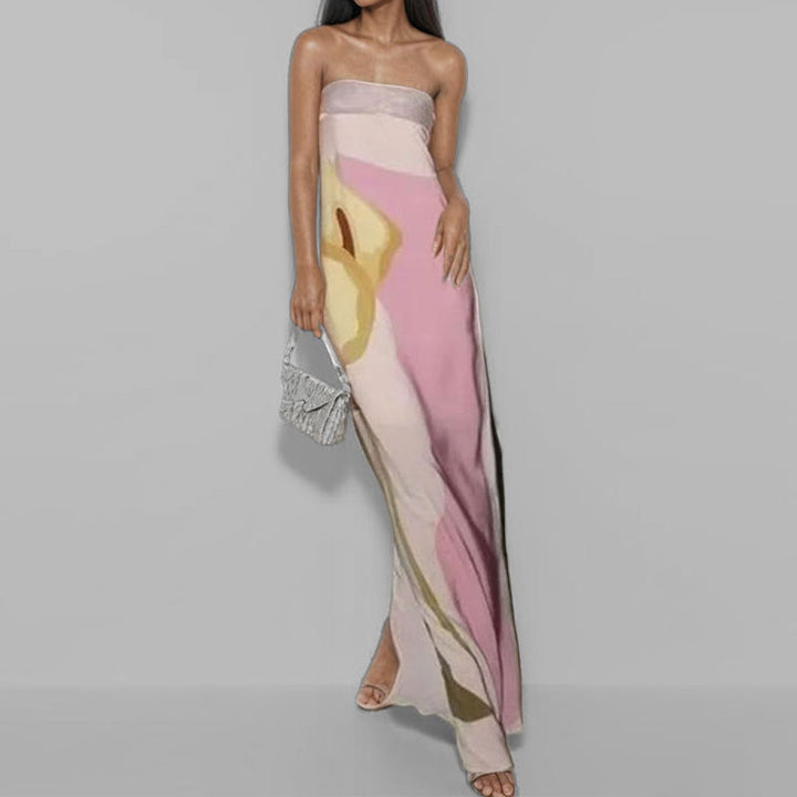 Geometric Maxi Dress with Spaghetti Straps
