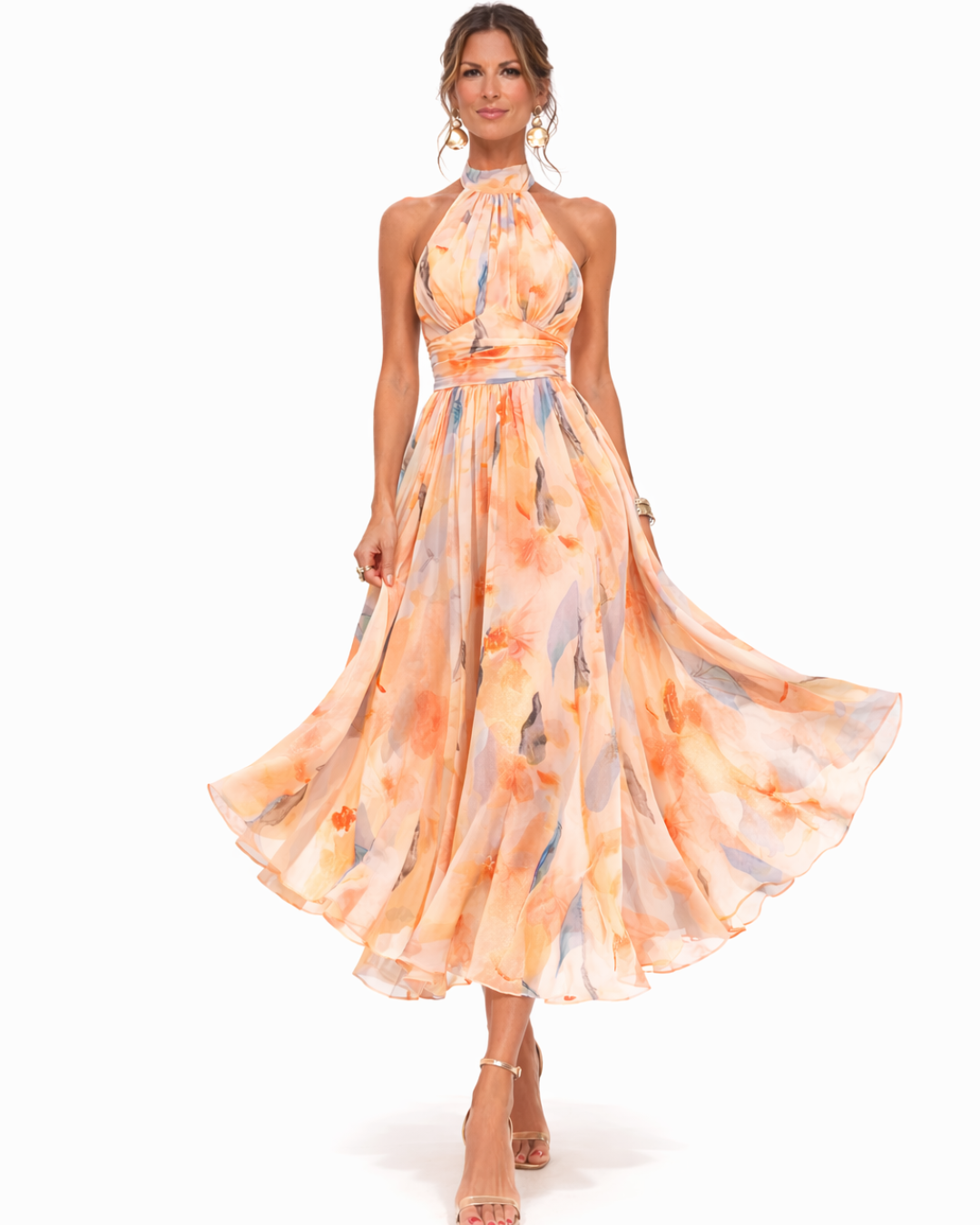 Maxi Dress with Halter Neckline