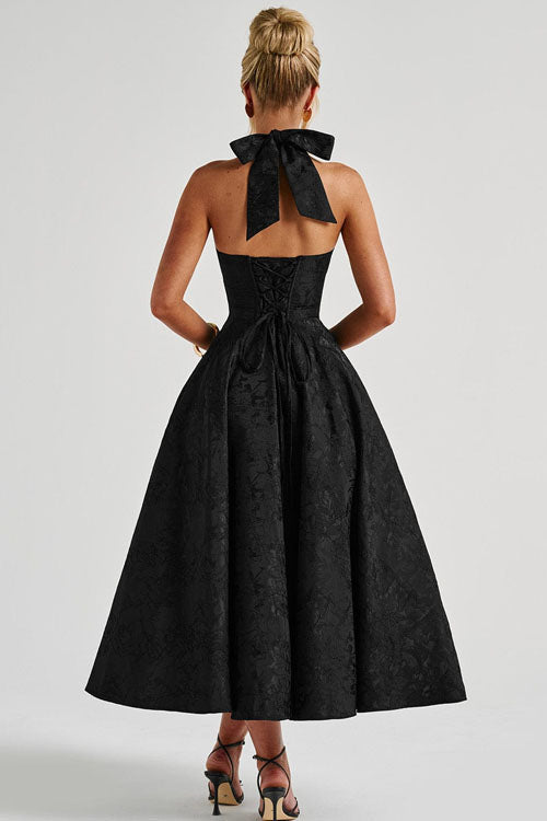 Maxi Party Dress with V-Neck