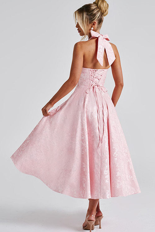 Maxi Party Dress with V-Neck