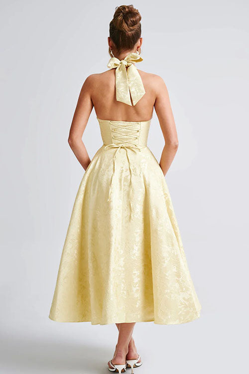 Maxi Party Dress with V-Neck