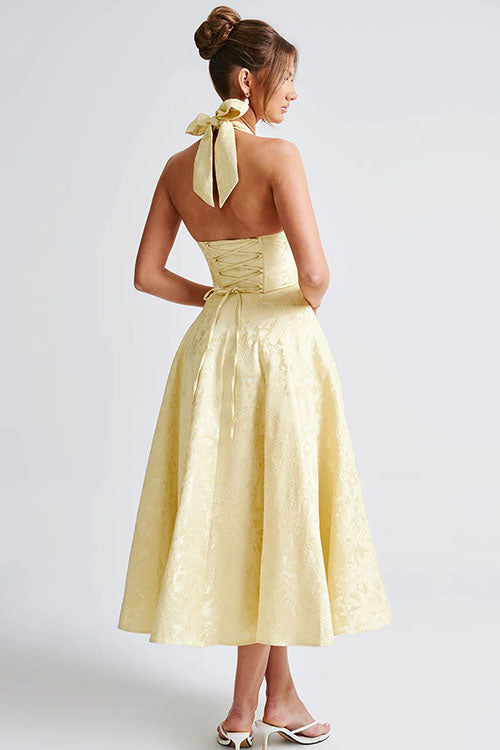 Maxi Party Dress with V-Neck