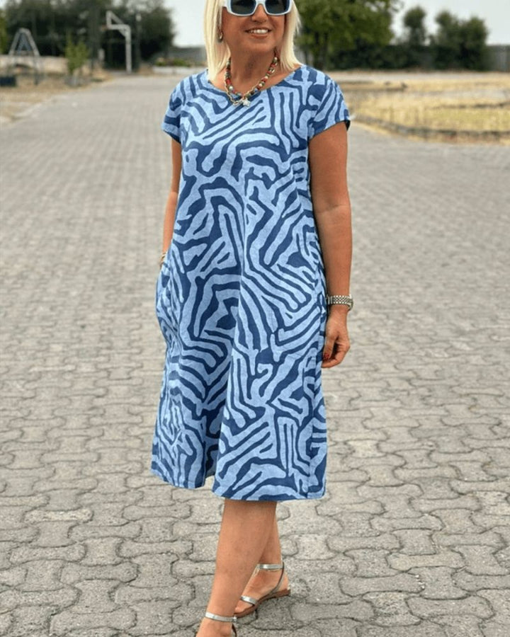 Midi Dress with Round Neck