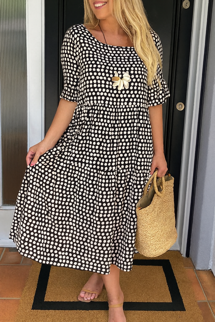 Midi Dress with Short Sleeves