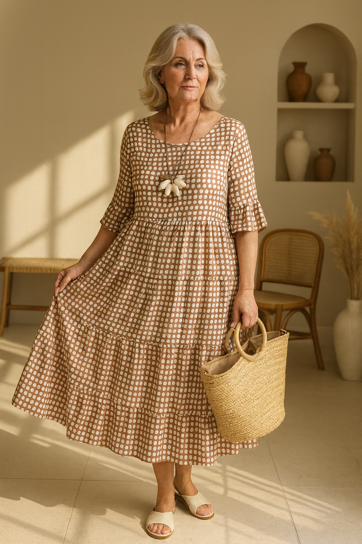 Midi Dress with Short Sleeves
