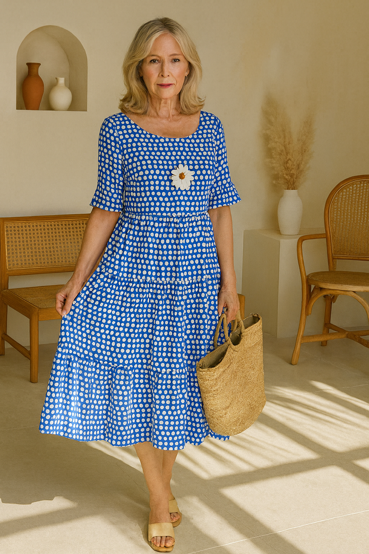 Midi Dress with Short Sleeves