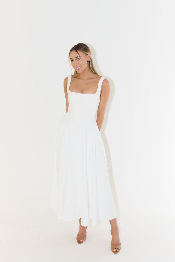 Midi Dress with Square Neck