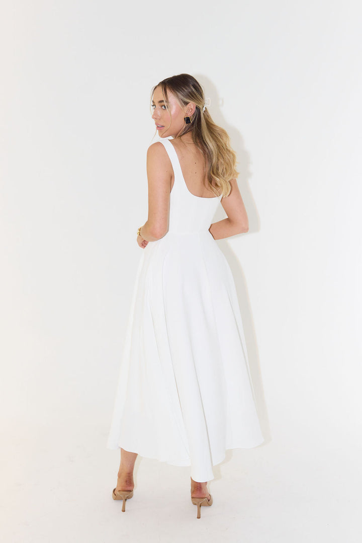 Midi Dress with Square Neck