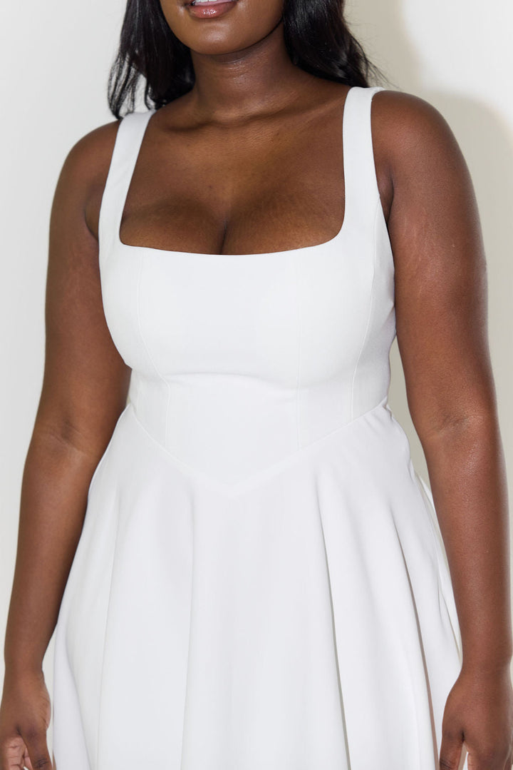 Midi Dress with Square Neck
