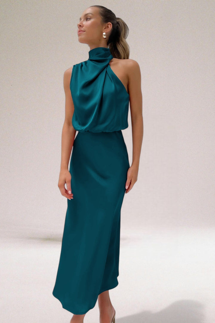 Party Dress with Halter Neckline