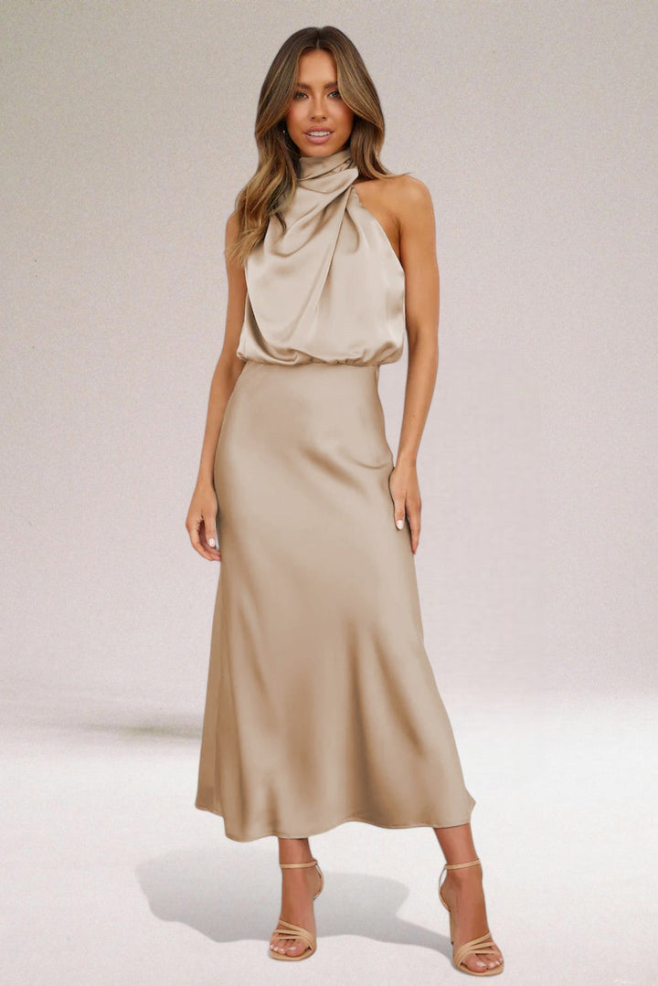 Party Dress with Halter Neckline