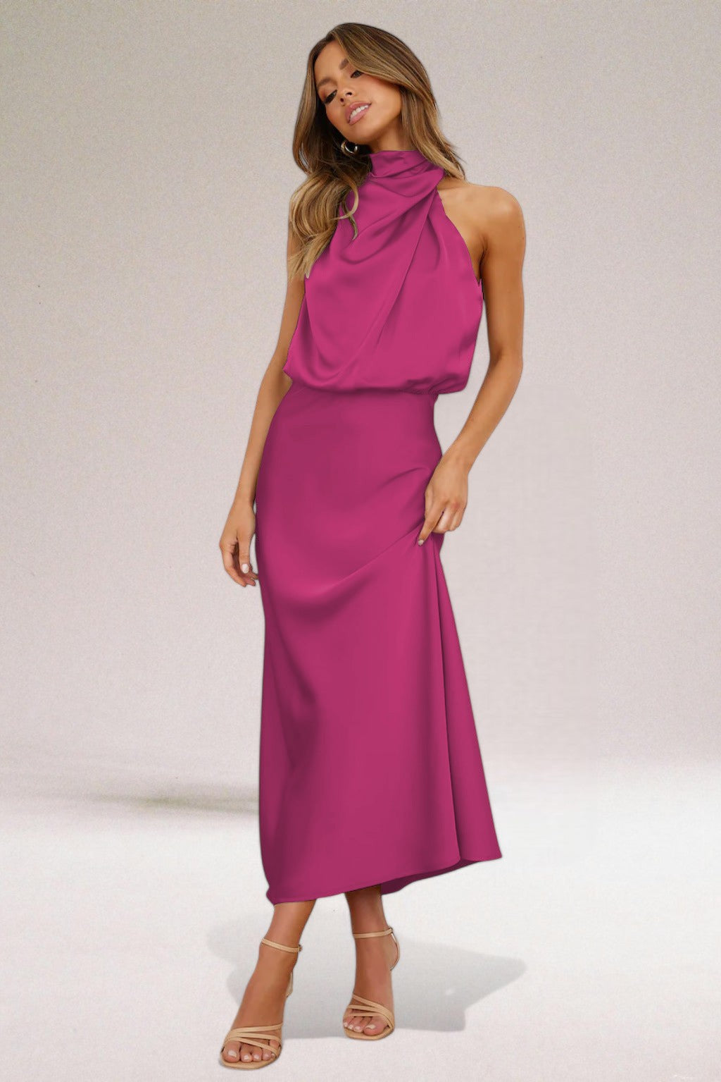 Party Dress with Halter Neckline