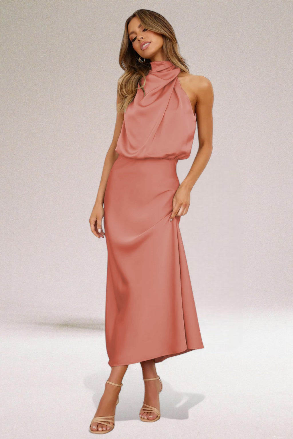 Party Dress with Halter Neckline