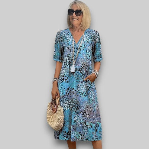 Party Dress with V-Neck