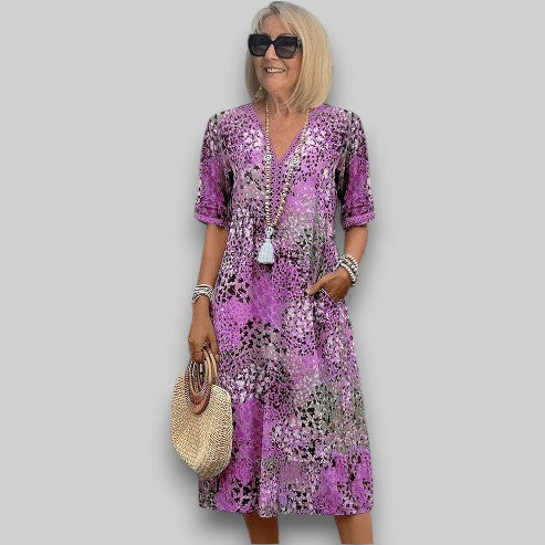 Party Dress with V-Neck