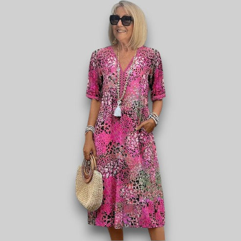 Party Dress with V-Neck