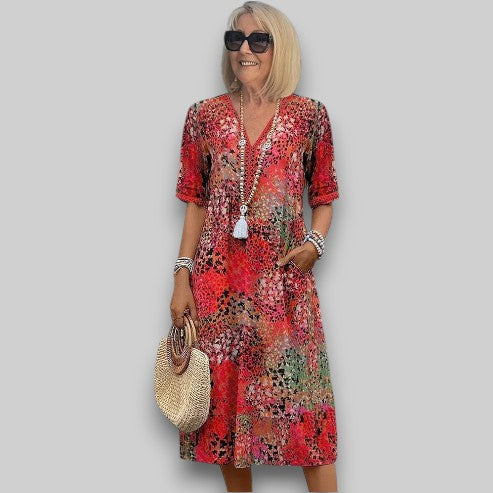Party Dress with V-Neck