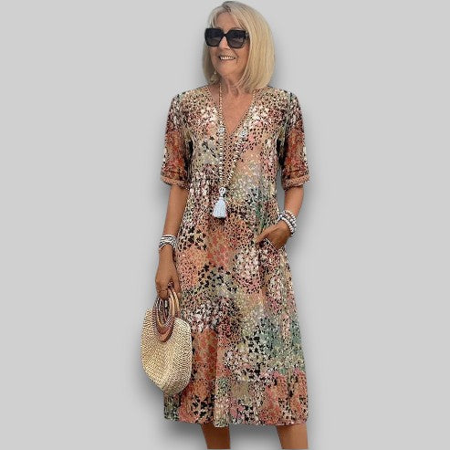 Party Dress with V-Neck