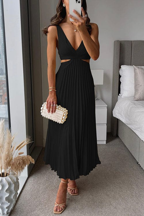 Pleated Midi Dress