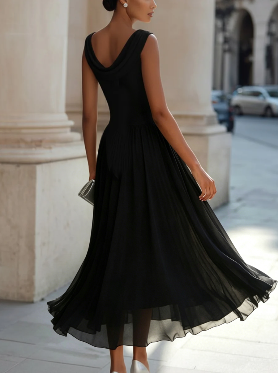 Pleated Midi Wedding Guest Dress