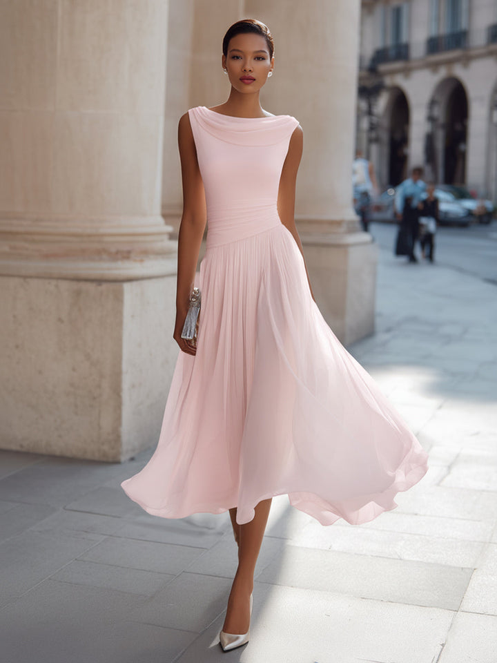 Pleated Midi Wedding Guest Dress